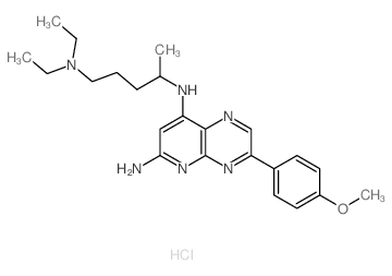 Pyrido[2,3-b]pyrazine-6,8-diamine,N8-[4-(diethylamino)-1-methylbutyl]-3-(4-methoxyphenyl)-, hydrochloride (1:2) Structure
