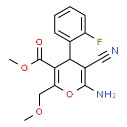 Methyl 6-amino-5-cyano-4-(2-fluorophenyl)-2-(methoxymethyl)-4H-pyran-3-carboxylate Structure