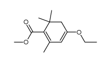 2,6,6-trimethyl-4-ethoxy-1,3-cyclohexadien-1-carboxylic acid methyl ester Structure