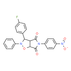3-(4-fluorophenyl)-5-(4-nitrophenyl)-2-phenyltetrahydro-4H-pyrrolo[3,4-d]isoxazole-4,6(5H)-dione结构式