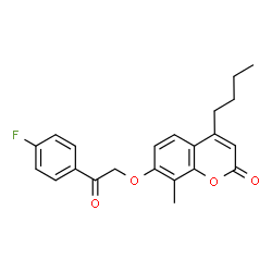 4-butyl-7-[2-(4-fluorophenyl)-2-oxoethoxy]-8-methylchromen-2-one structure