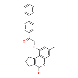 7-methyl-9-[2-oxo-2-(4-phenylphenyl)ethoxy]-2,3-dihydro-1H-cyclopenta[c]chromen-4-one结构式