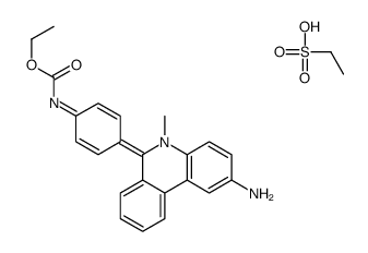 ethanesulfonate,ethyl N-[4-(2-amino-5-methylphenanthridin-5-ium-6-yl)phenyl]carbamate结构式