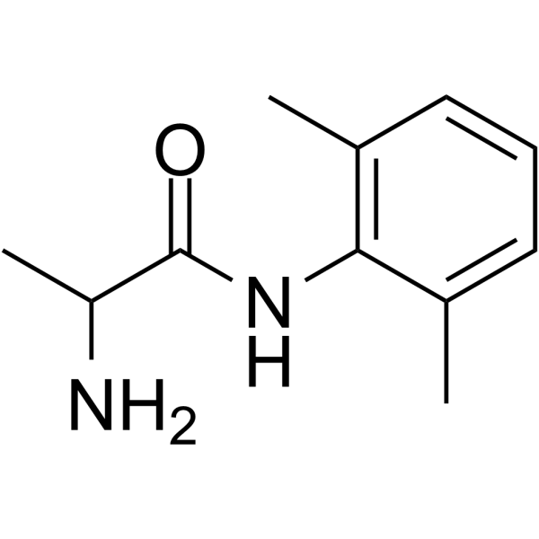 2-氨基-N-(2,6-二甲基苯基)丙酰胺结构式