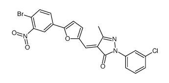 4-[[5-(4-bromo-3-nitrophenyl)furan-2-yl]methylidene]-2-(3-chlorophenyl)-5-methylpyrazol-3-one Structure