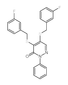 4,5-Bis((3-fluorobenzyl)thio)-2-phenyl-3(2H)-pyridazinone structure