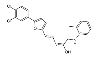 N-[(Z)-[5-(3,4-dichlorophenyl)furan-2-yl]methylideneamino]-2-(2-methylanilino)acetamide Structure