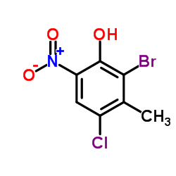 2-Bromo-4-chloro-3-Methyl-6-nitro-phenol结构式