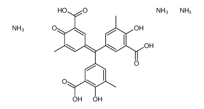 triammonium 5-[(3-carboxylato-4-hydroxy-5-methylphenyl)(3-carboxylato-5-methyl-4-oxo-2,5-cyclohexadien-1-ylidene)methyl]-2-hydroxy-3-methylbenzoate结构式