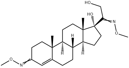 17,21-Dihydroxypregn-4-ene-3,20-dione bis(O-methyl oxime)结构式