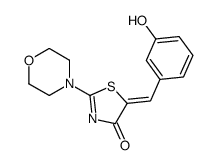 (5Z)-5-[(3-hydroxyphenyl)methylidene]-2-morpholin-4-yl-1,3-thiazol-4-one结构式