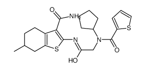 Benzo[b]thiophene-3-carboxamide, 2-[[[cyclopentyl(2-thienylcarbonyl)amino]acetyl]amino]-4,5,6,7-tetrahydro-6-methyl- (9CI) picture