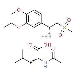 (R)-1-(3-ethoxy-4-methoxyphenyl)-2-(methylsulfonyl)ethanamine (R)-2-acetamido-4-methylpentanoate结构式