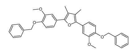 2,5-bis(3-methoxy-4-phenylmethoxyphenyl)-3,4-dimethylfuran结构式