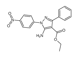 5-amino-1-(4-nitro-phenyl)-3-phenyl-1H-pyrazole-4-carboxylic acid ethyl ester Structure