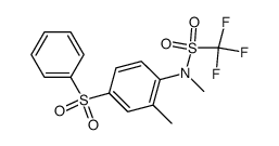Trifluoro-N-methyl-N-[2-methyl-4-(phenylsulfonyl)phenyl]methanesulfonamide结构式