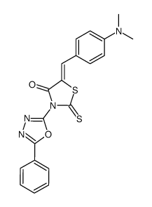 5-(4-dimethylamino-benzylidene)-3-(5-phenyl-[1,3,4]oxadiazol-2-yl)-2-thioxo-thiazolidin-4-one Structure