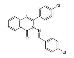 3-(4-chloro-benzylideneamino)-2-(4-chloro-phenyl)-3H-quinazolin-4-one结构式