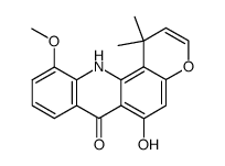 3,12-dihydro-6-hydroxy-11-methoxy-1,1-dimethyl-2H-pyrano(1,2-c)acridin-7-one Structure