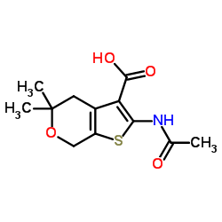 2-Acetamido-5,5-dimethyl-4,7-dihydro-5H-thieno[2,3-c]pyran-3-carboxylic acid结构式