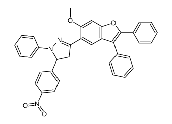 3-(6-methoxy-2,3-diphenyl-benzofuran-5-yl)-5-(4-nitro-phenyl)-1-phenyl-4,5-dihydro-1H-pyrazole结构式