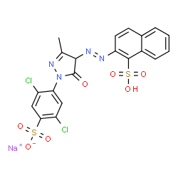 2-[[1-(2,5-dichloro-4-sulphophenyl)-4,5-dihydro-3-methyl-5-oxo-1H-pyrazol-4-yl]azo]naphthalene-1-sulphonic acid, sodium salt Structure