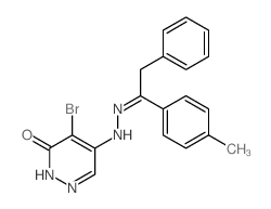 3(2H)-Pyridazinone,4-bromo-5-[2-[1-(4-methylphenyl)-2-phenylethylidene]hydrazinyl]- Structure