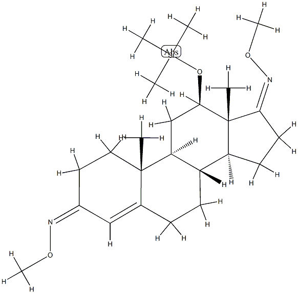 12β-(Trimethylsiloxy)androst-4-ene-3,17-dione bis(O-methyl oxime)结构式
