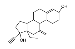 (3S,8S,9S,10R,13S,14S,17R)-13-ethyl-17-ethynyl-11-methylidene-1,2,3,6,7,8,9,10,12,14,15,16-dodecahydrocyclopenta[a]phenanthrene-3,17-diol Structure