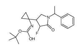 tert-butyl N-[1-[4-fluoro-5-oxo-1-(1-phenylethyl)pyrrolidin-3-yl]cyclopropyl]carbamate结构式