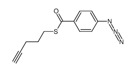 S-(pent-4-yn-1-yl) 4-azidobenzothioate结构式