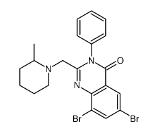 6,8-dibromo-2-[(2-methylpiperidin-1-yl)methyl]-3-phenylquinazolin-4-one结构式