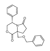 (4S,8aR)-8a-benzyloxymethyl-4-phenyltetrahydro-pyrrolo[2,1c][1,4]oxazine-1,6-dione Structure