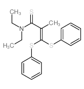 N,N-diethyl-2-methyl-3,3-bis(phenylsulfanyl)prop-2-enethioamide structure