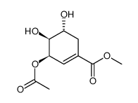 (+/-)-methyl 3α-acetoxy-4α,5β-dihydroxycyclohexenoate Structure