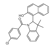 (4-chlorophenyl)-[2-(2-hydroxynaphthalen-1-yl)-3,3-dimethyl-2,3-dihydroindol-1-yl]-methanone结构式