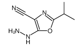 5-hydrazinyl-2-(propan-2-yl)-1,3-oxazole-4-carbonitrile structure