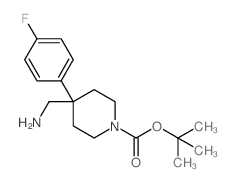 4-氨基甲基-4-(4-氟苯基)-哌啶-1-羧酸叔丁酯结构式