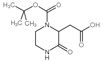 2-(1-(TERT-BUTOXYCARBONYL)-3-OXOPIPERAZIN-2-YL)ACETIC ACID Structure