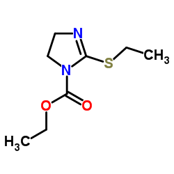 Ethyl 2-(ethylsulfanyl)-4,5-dihydro-1H-imidazole-1-carboxylate结构式