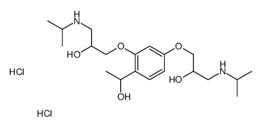 1-[2-(1-hydroxyethyl)-5-[2-hydroxy-3-(propan-2-ylamino)propoxy]phenoxy ]-3-(propan-2-ylamino)propan-2-ol dihydrochloride结构式