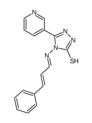 4-[(E)-3-Phenyl-prop-2-en-(Z)-ylideneamino]-5-pyridin-3-yl-4H-[1,2,4]triazole-3-thiol Structure