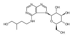 1-Butanol, 4-[(7-β-D-glucopyranosyl-7H-purin-6-yl)amino]-2-methyl结构式