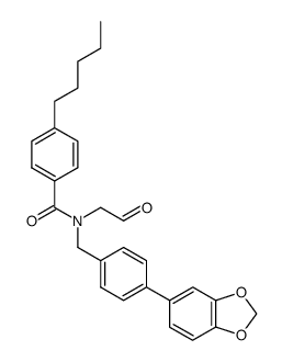 N-(4-Benzo[1,3]dioxol-5-yl-benzyl)-N-(2-oxo-ethyl)-4-pentyl-benzamide Structure