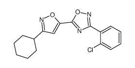 3-(2-chlorophenyl)-5-(3-cyclohexyl-1,2-oxazol-5-yl)-1,2,4-oxadiazole Structure