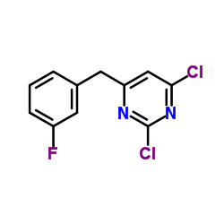2,4-Dichloro-6-(3-fluorobenzyl)pyrimidine结构式
