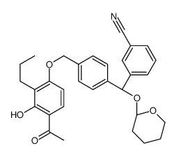 3-[(S)-[4-[(4-acetyl-3-hydroxy-2-propylphenoxy)methyl]phenyl]-(oxan-2-yloxy)methyl]benzonitrile结构式