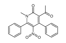 3-acetyl-1-methyl-5-nitro-4,6-diphenylpyridin-2-one结构式