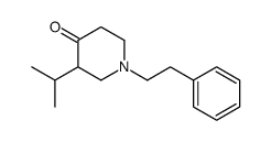 1-(2-phenylethyl)-3-propan-2-ylpiperidin-4-one结构式