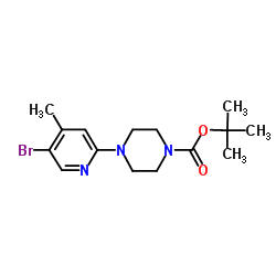 1-BOC-4-(5-溴-4-甲基-2-吡啶)哌嗪结构式